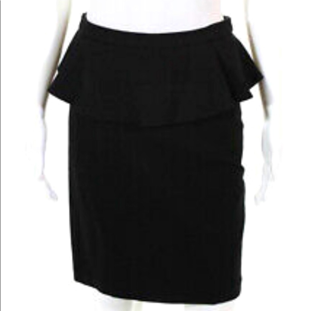 Yoana Baraschi peplum ruffle black skirt sz L